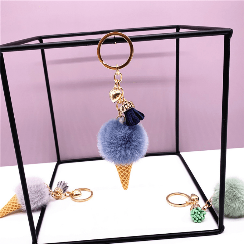 Ice Cream Plush Keychain Bag Pendant Creative Gift for Girls