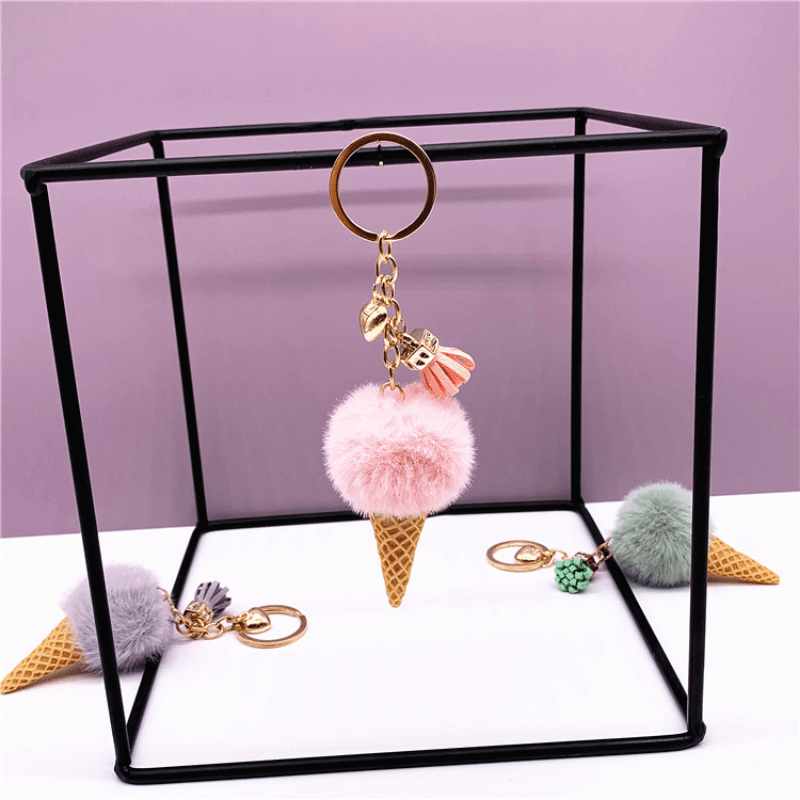 Ice Cream Plush Keychain Bag Pendant Creative Gift for Girls