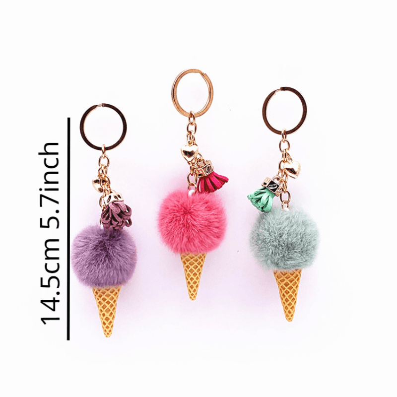 Ice Cream Plush Keychain Bag Pendant Creative Gift for Girls