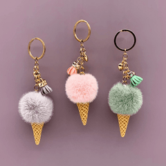 Ice Cream Plush Keychain Bag Pendant Creative Gift for Girls