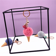 Ice Cream Plush Keychain Bag Pendant Creative Gift for Girls