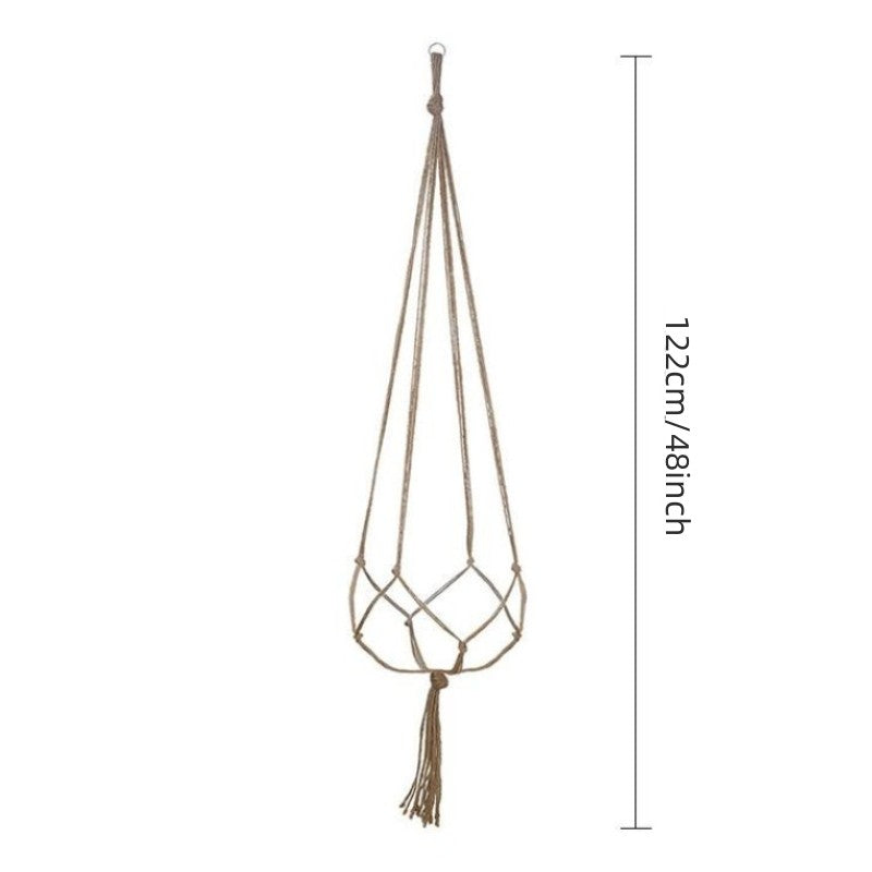 Woven Hemp Rope Plant Pot Hanger Decorative Indoor Hanging Basket