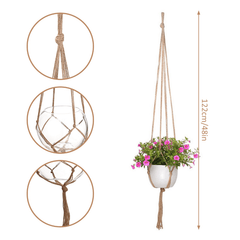 Woven Hemp Rope Plant Pot Hanger Decorative Indoor Hanging Basket