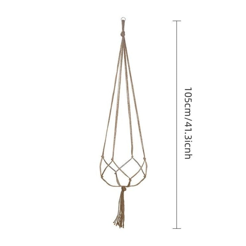 Woven Hemp Rope Plant Pot Hanger Decorative Indoor Hanging Basket