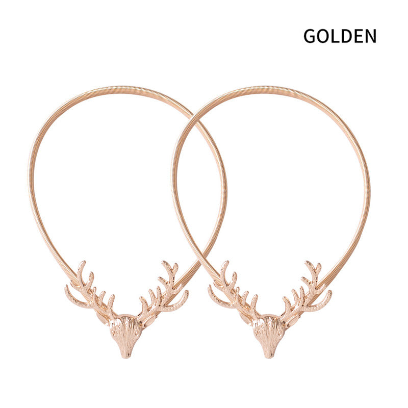 Deer Head Macrame Curtain Holdback Set