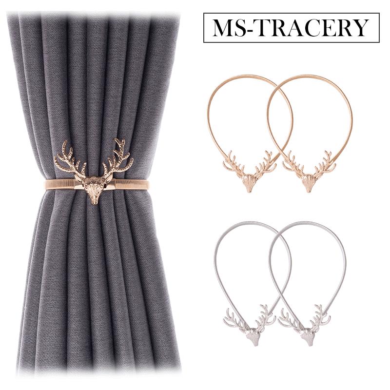 Deer Head Macrame Curtain Holdback Set