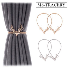 Deer Head Macrame Curtain Holdback Set