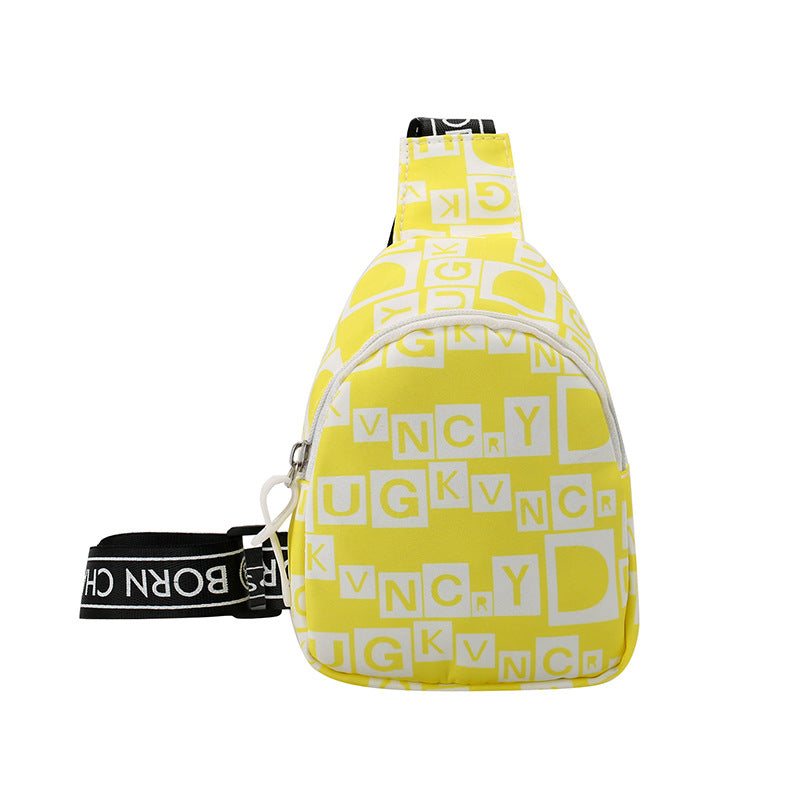 Kids Letter Print Chest Bag Travel Crossbody Bag For Boys