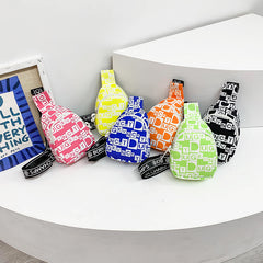Kids Letter Print Chest Bag Travel Crossbody Bag For Boys