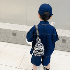 Kids Letter Print Chest Bag Travel Crossbody Bag For Boys