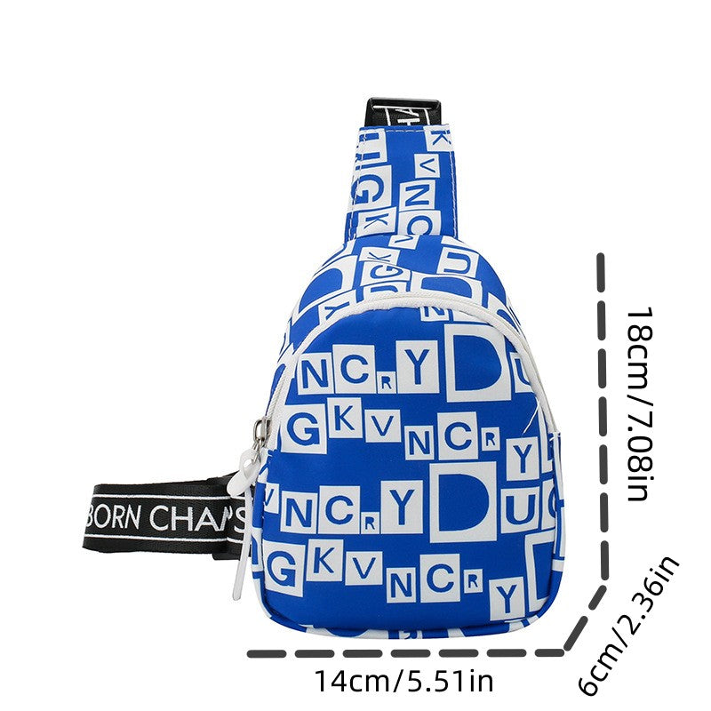 Kids Letter Print Chest Bag Travel Crossbody Bag For Boys