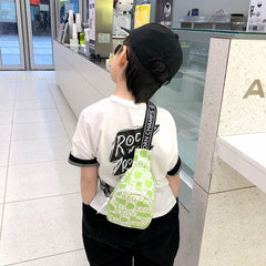 Kids Letter Print Chest Bag Travel Crossbody Bag For Boys