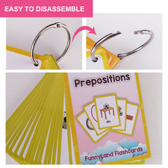 LACHILLY 22 Card Prepositions Flashcards Set English Learning Tools for Toddlers