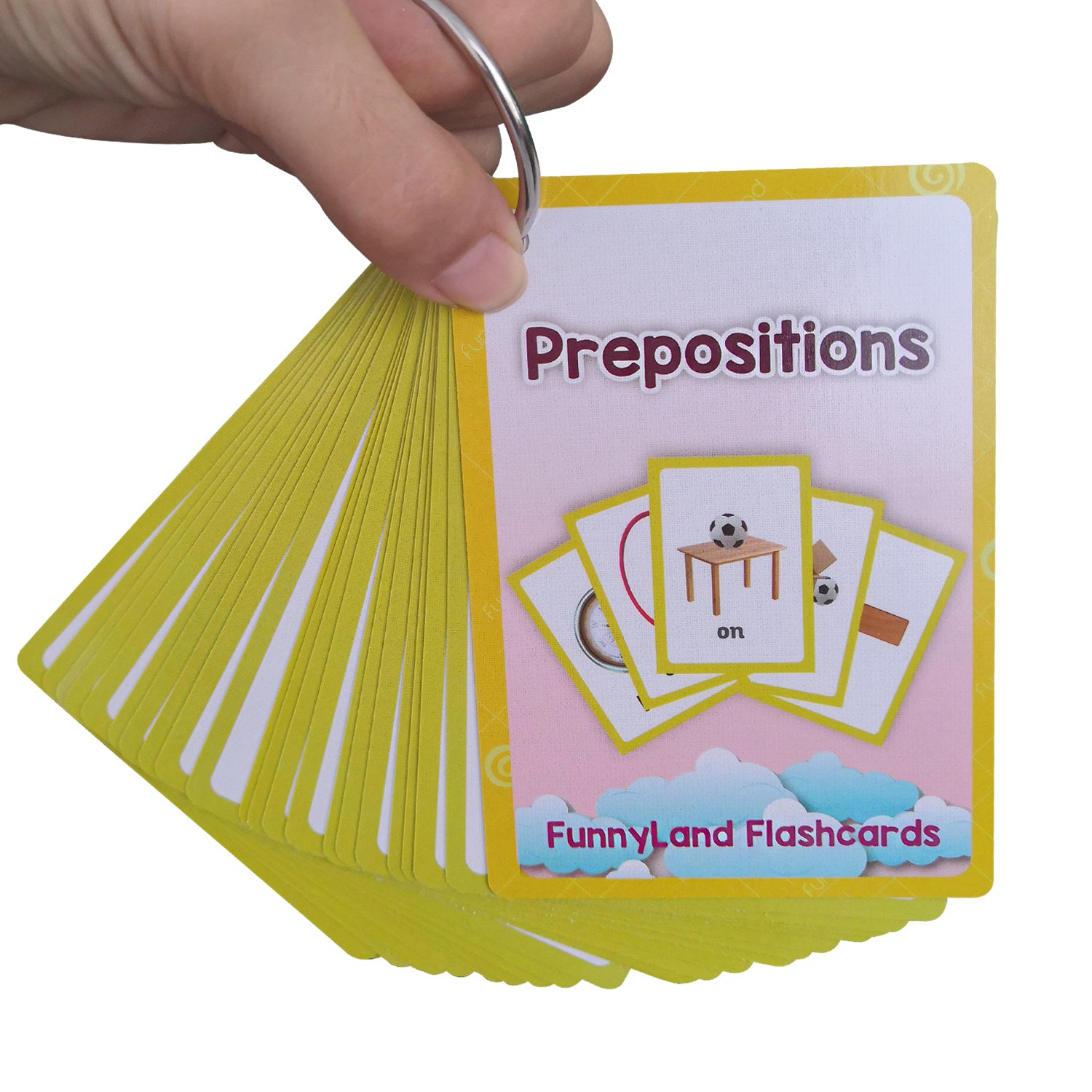 LACHILLY 22 Card Prepositions Flashcards Set English Learning Tools for Toddlers