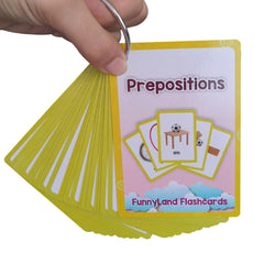 LACHILLY 22 Card Prepositions Flashcards Set English Learning Tools for Toddlers