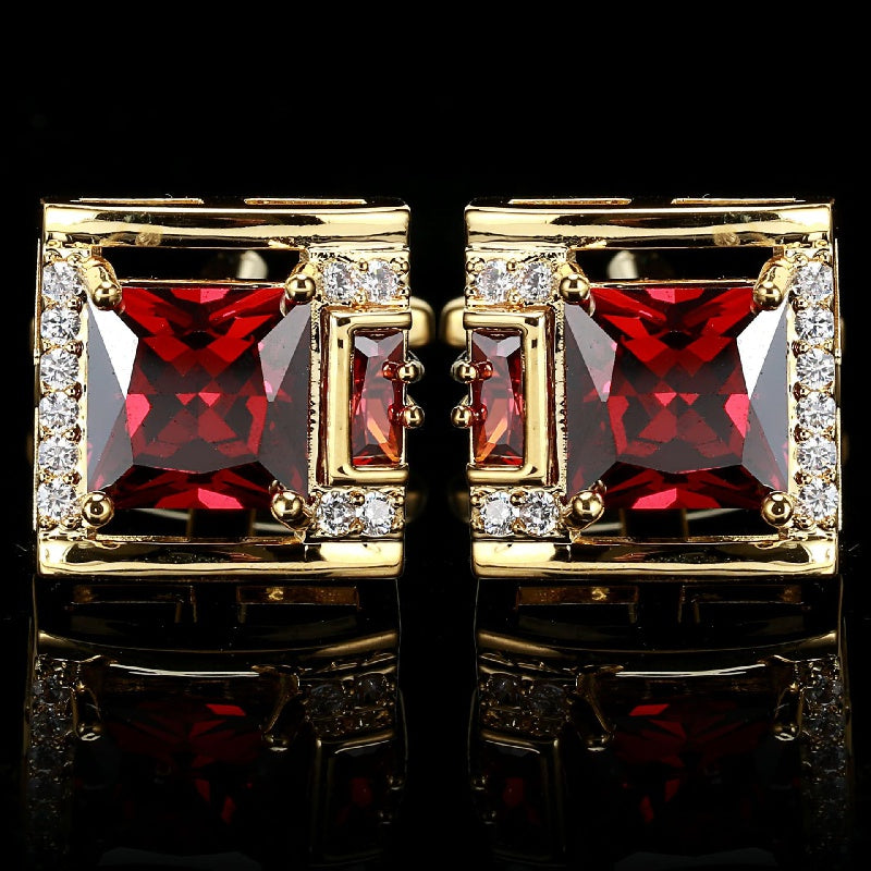 Elegant Square Diamond Cufflinks for Men