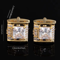 Elegant Square Diamond Cufflinks for Men