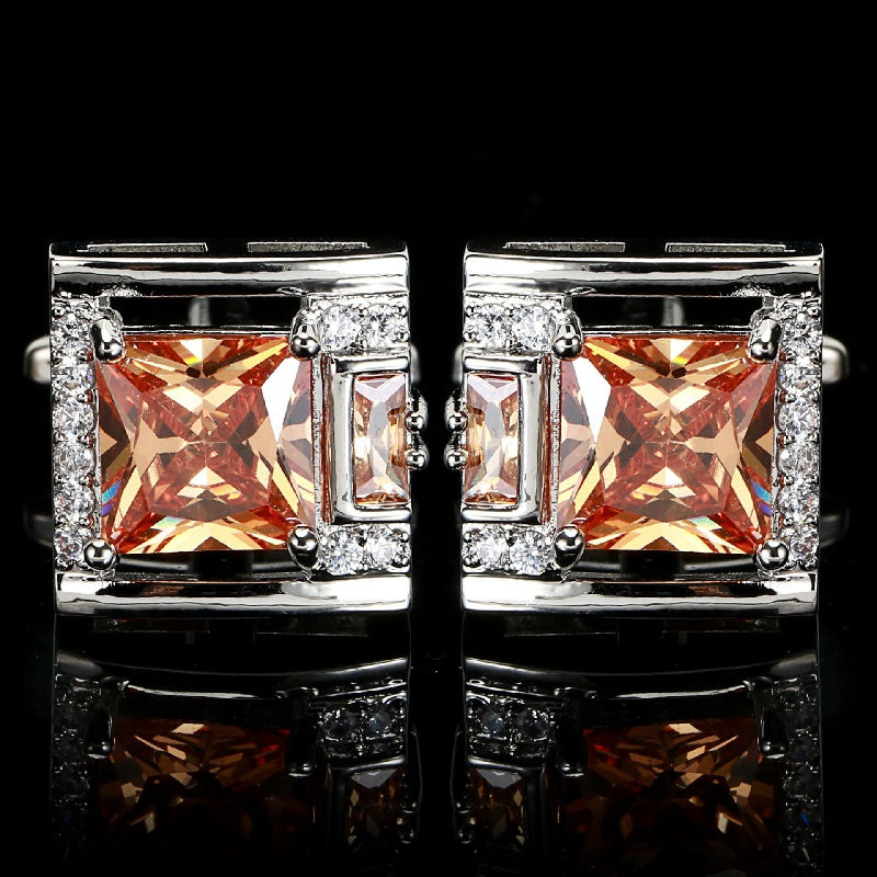 Elegant Square Diamond Cufflinks for Men