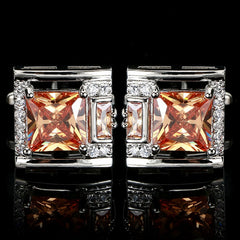 Elegant Square Diamond Cufflinks for Men