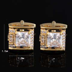 Elegant Square Diamond Cufflinks for Men