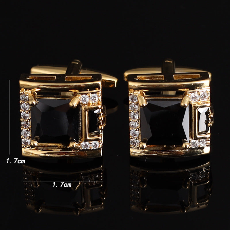 Elegant Square Diamond Cufflinks for Men