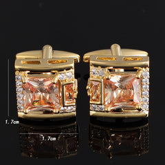 Elegant Square Diamond Cufflinks for Men