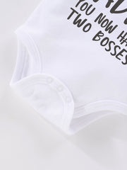 3pcs Comfy Bodysuit Set with Creative Letter Print