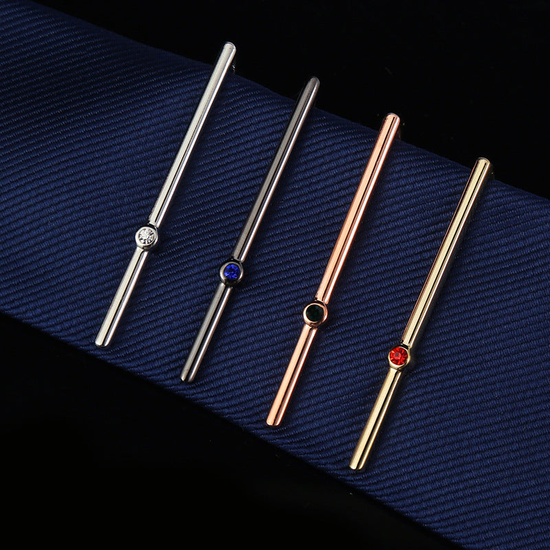 Men's Crystal Zircon Tie Clip