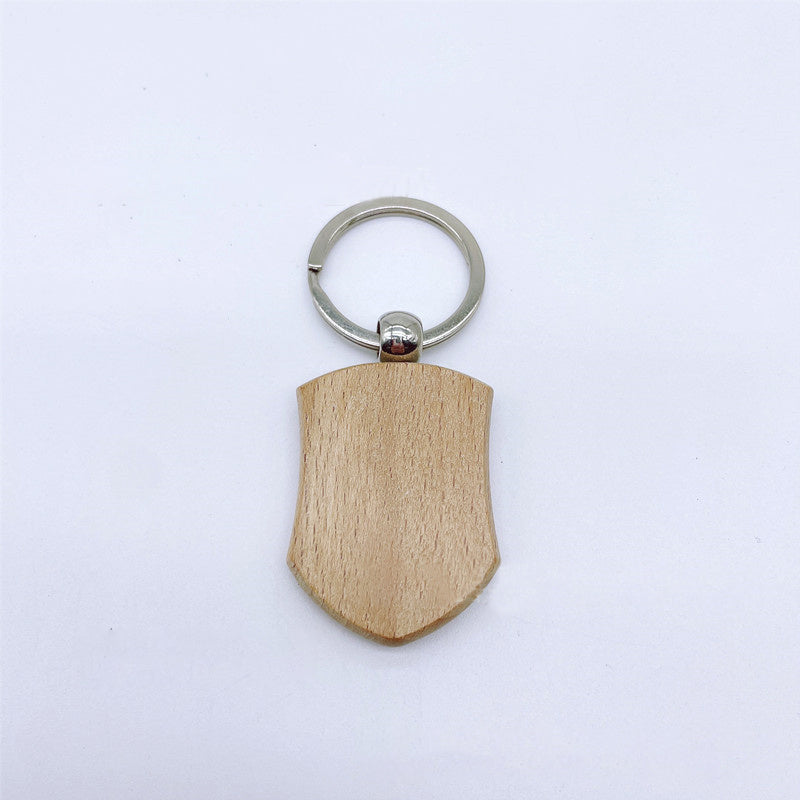 10pcs Blank Wooden Keychain Engraved Wood Keychain DIY Keychain