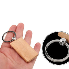 10pcs Blank Wooden Keychain Engraved Wood Keychain DIY Keychain