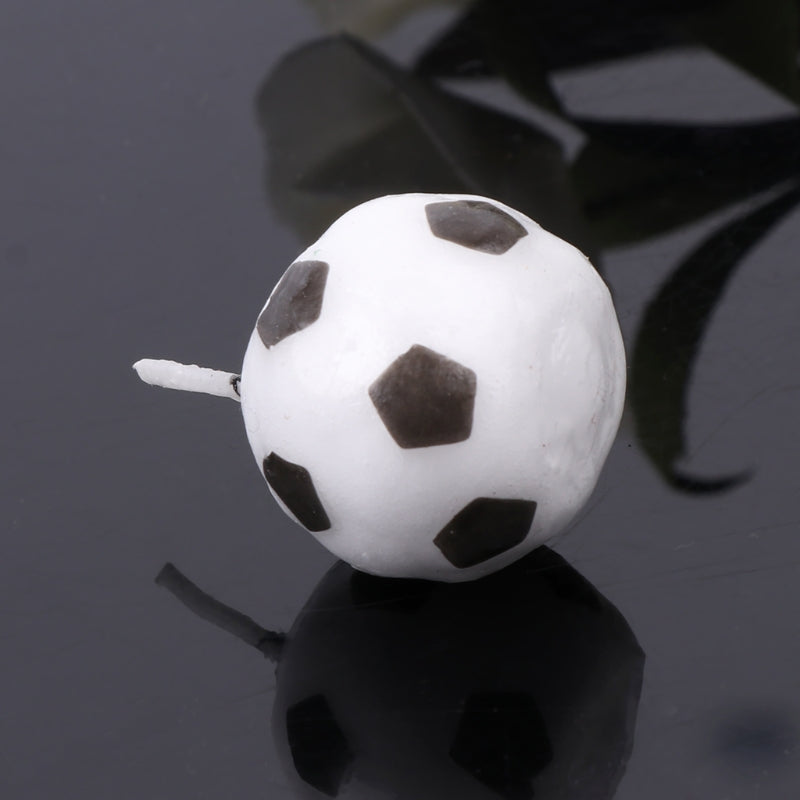 6pcs Soccer Ball Candles for Birthday Party Cake
