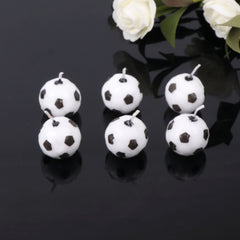 6pcs Soccer Ball Candles for Birthday Party Cake