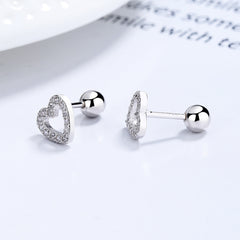 Heart Decor Stud Earrings for Girls