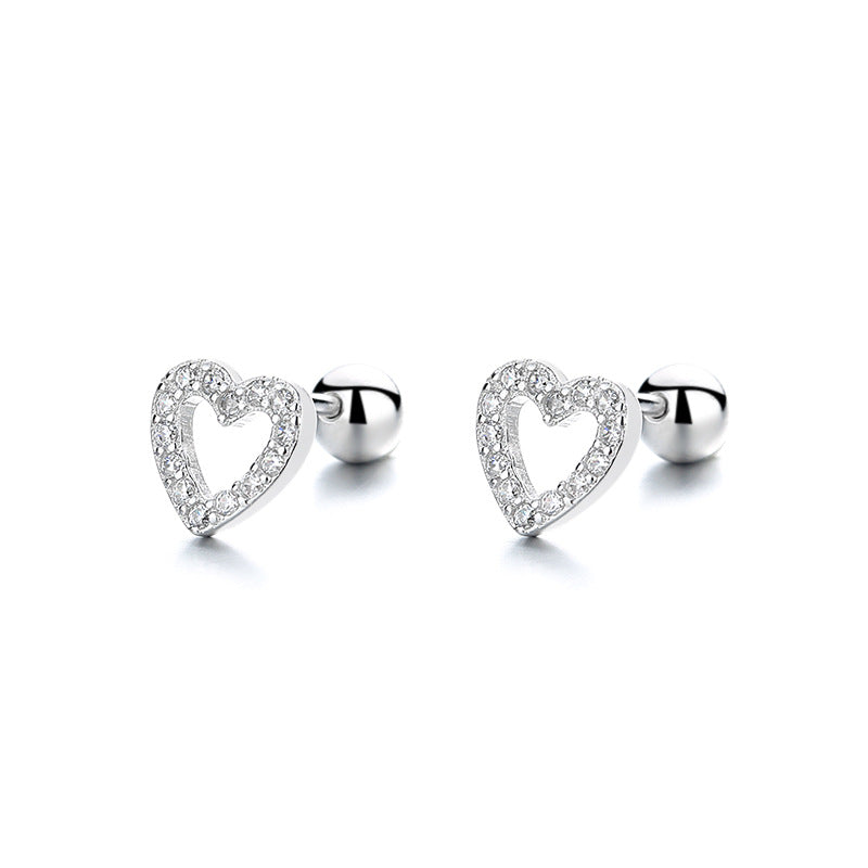 Heart Decor Stud Earrings for Girls