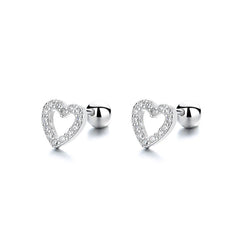Heart Decor Stud Earrings for Girls