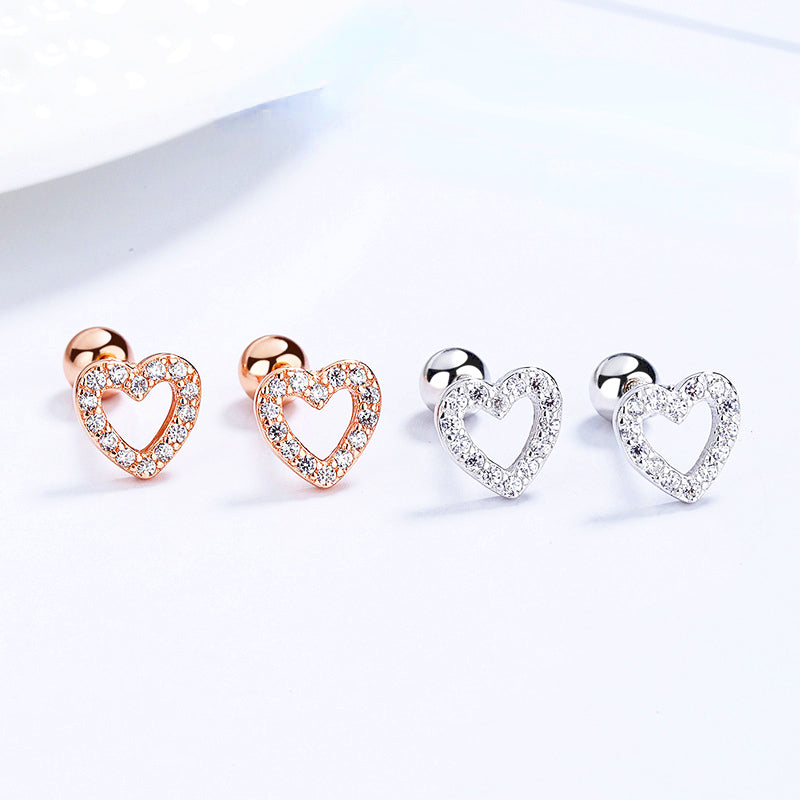Heart Decor Stud Earrings for Girls
