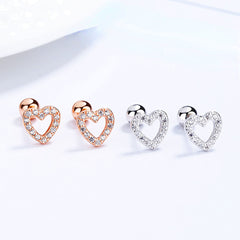 Heart Decor Stud Earrings for Girls