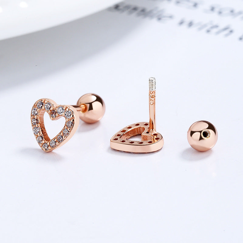 Heart Decor Stud Earrings for Girls