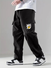 Men's Classic Cargo Pants Loose Straight Leg Drawstring Closure