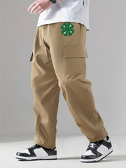 Men's Classic Cargo Pants Loose Straight Leg Drawstring Closure