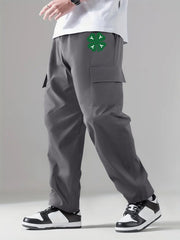 Men's Classic Cargo Pants Loose Straight Leg Drawstring Closure