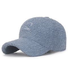 Fashionable Lamb Wool Baseball Cap Autumn Winter Hat Men Women