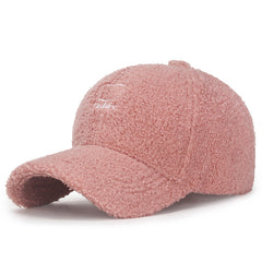 Fashionable Lamb Wool Baseball Cap Autumn Winter Hat Men Women