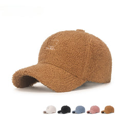 Fashionable Lamb Wool Baseball Cap Autumn Winter Hat Men Women