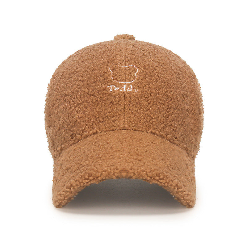Fashionable Lamb Wool Baseball Cap Autumn Winter Hat Men Women