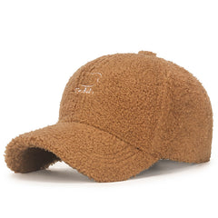 Fashionable Lamb Wool Baseball Cap Autumn Winter Hat Men Women