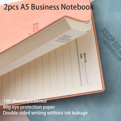 2pcs A5 Notebook Business Soft Copybook Magnetic Buckle Record Book
