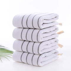 4pcs Striped Pattern Washcloth Handkerchiefs Soft Absorbent Towel 13.4in