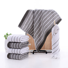 4pcs Striped Pattern Washcloth Handkerchiefs Soft Absorbent Towel 13.4in