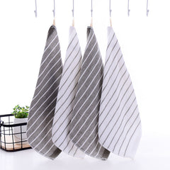 4pcs Striped Pattern Washcloth Handkerchiefs Soft Absorbent Towel 13.4in